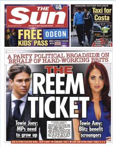 Sun front page TOWIE